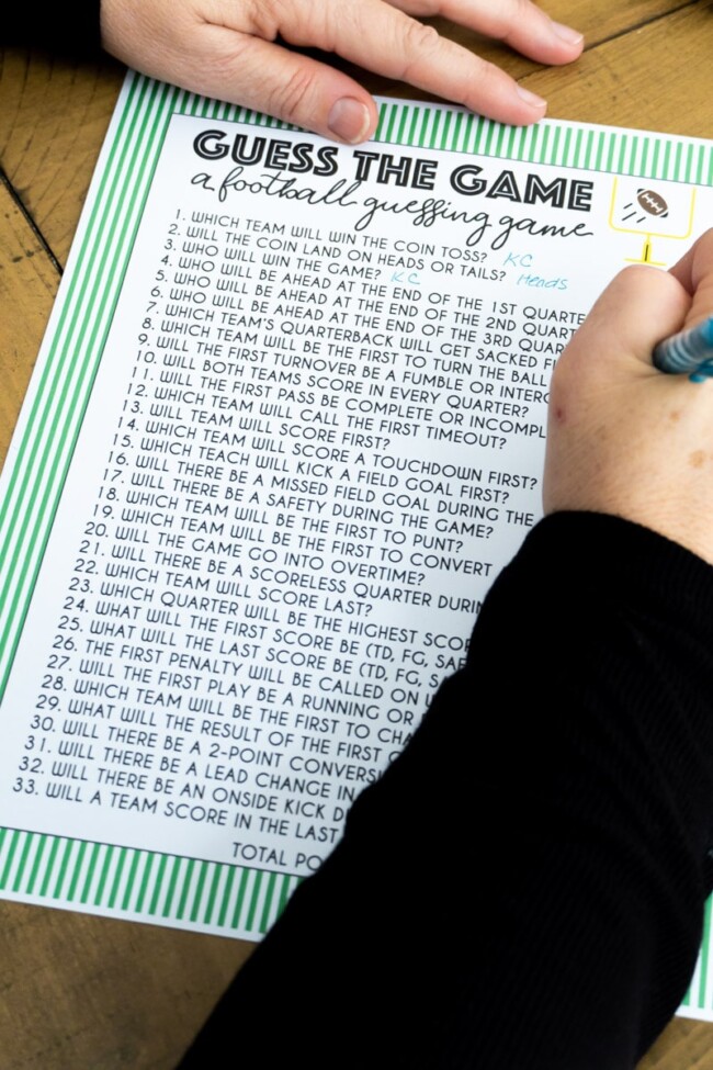 Free Printable Super Bowl Guessing Game - Play Party Plan