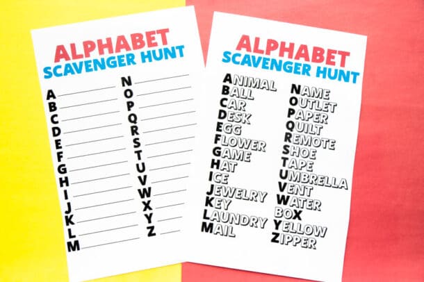 Free Printable Alphabet Scavenger Hunt - Play Party Plan