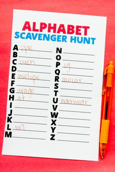 Free Printable Alphabet Scavenger Hunt - Play Party Plan