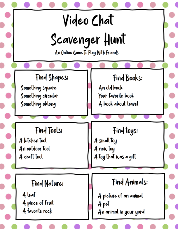 Video Scavenger Hunt Ideas {Free Printable!} - Play Party Plan