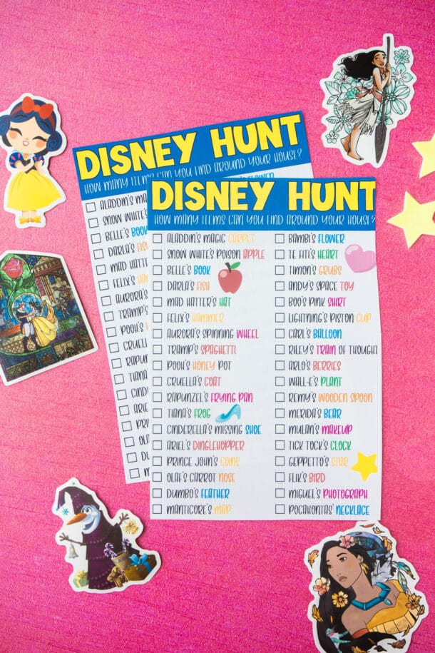 Disney Scavenger Hunt for Kids {Free Printable} Play Party Plan