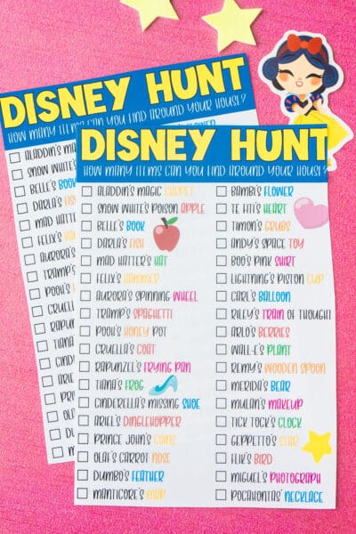 Disney Scavenger Hunt for Kids {Free Printable} - Play Party Plan