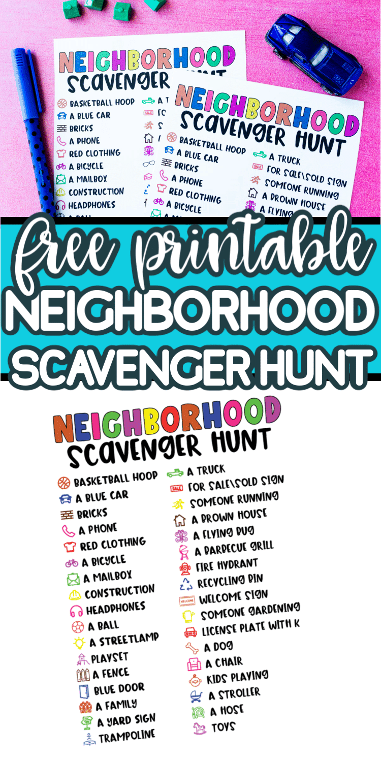 Neighborhood Scavenger Hunt for Kids {Free Printable} - Play Party Plan