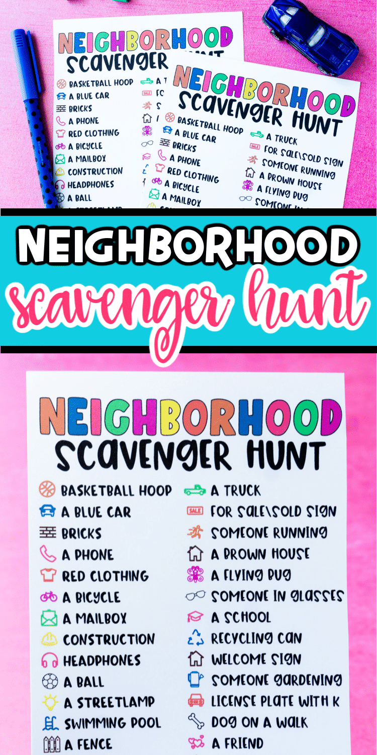 Neighborhood Scavenger Hunt for Kids  Free Printable  - 98