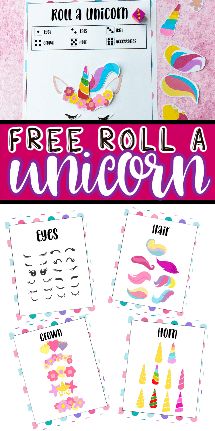 roll a unicorn game free printable play party plan