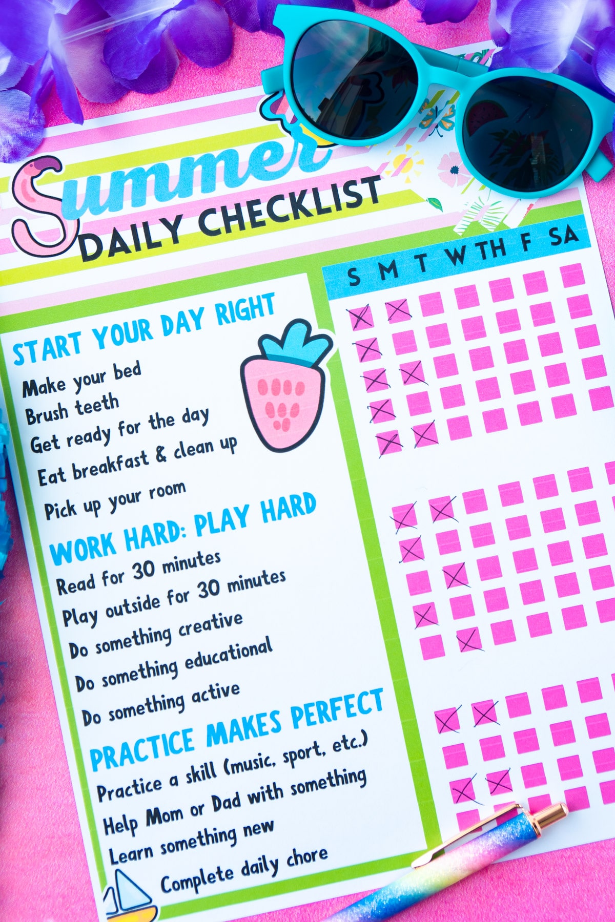 Free Printable Summer Chore Chart