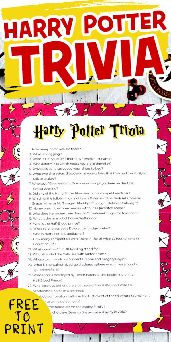 Harry Potter Trivia Questions for All Ages  Free Printable   - 4