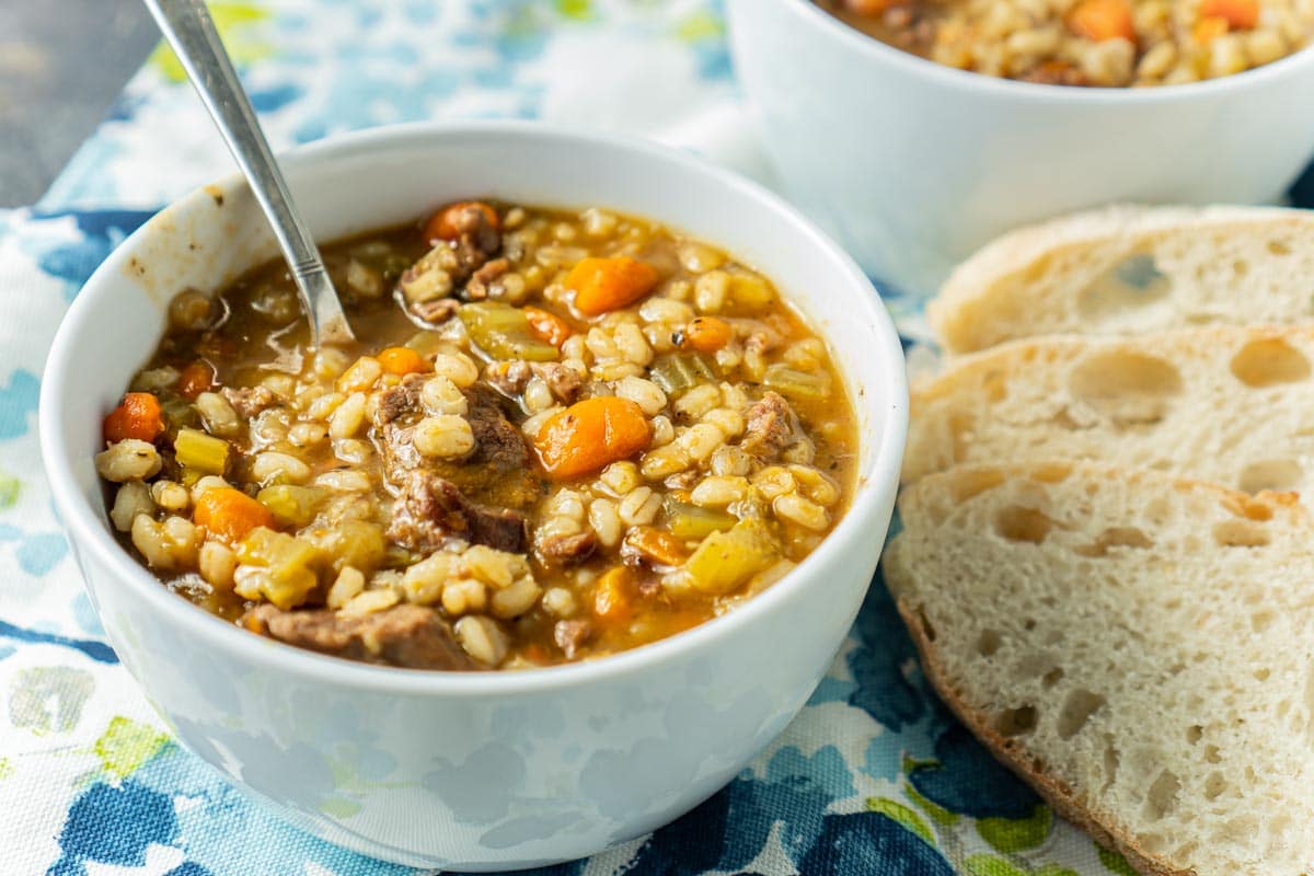 The Best Beef Barley Soup - Play Party Plan