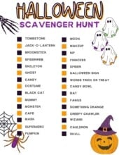 Free Printable Neighborhood Halloween Scavenger Hunt