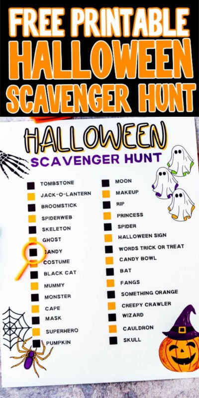 Free Printable Neighborhood Halloween Scavenger Hunt - 61