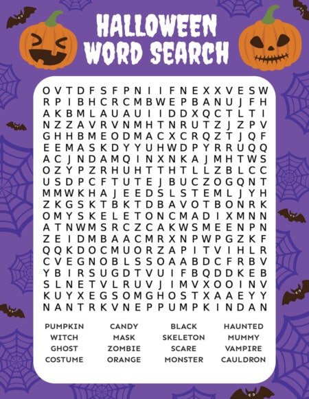 Free Printable Halloween Word Search - Play Party Plan
