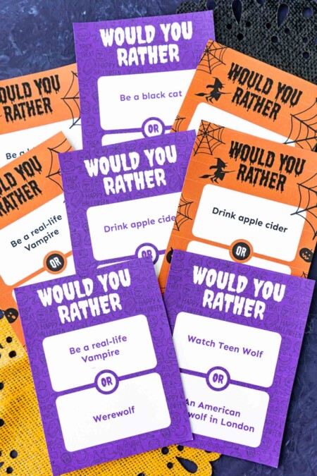 Halloween Would You Rather Questions {Free Printable} - Play Party Plan