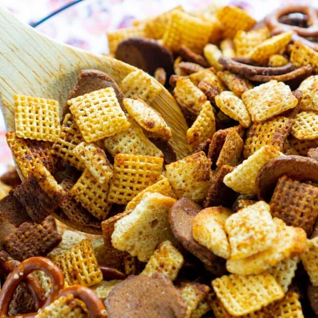 The Best Homemade Chex Mix Recipe {Oven Baked} - Play Party Plan