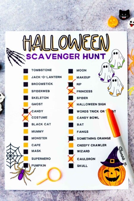 Free Printable Neighborhood Halloween Scavenger Hunt