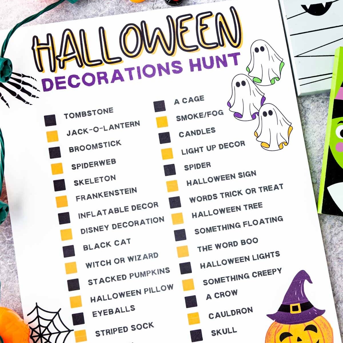 Free Printable Neighborhood Halloween Scavenger Hunt