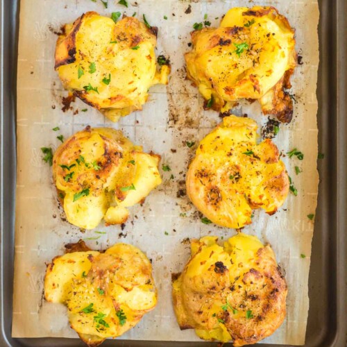 Buttery & Crispy Smashed Potatoes (with video!) - Midwest Nice