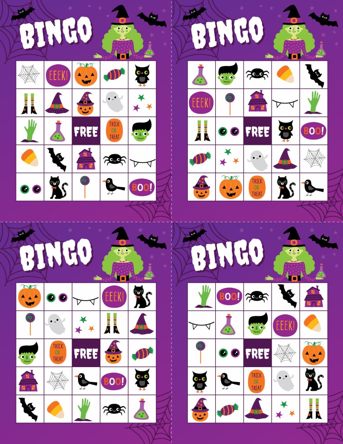 Free Printable Halloween Bingo Game {20 Cards} - Play Party Plan