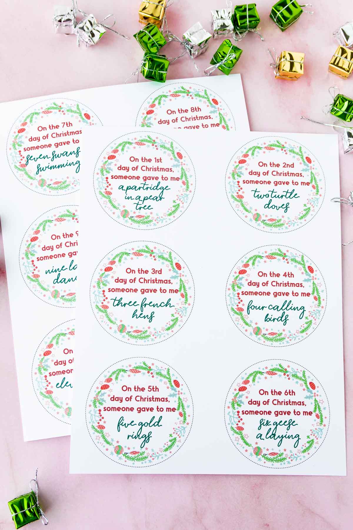 Creative 12 Days of Christmas Gifts   FREE Gift Tags - 72