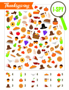 Free Printable Thanksgiving i Spy Game - Play Party Plan