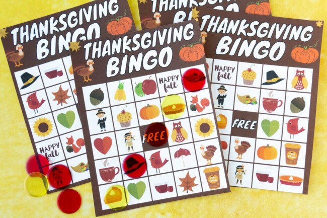 Free Printable Thanksgiving Bingo Game (20 Cards) - Play Party Plan