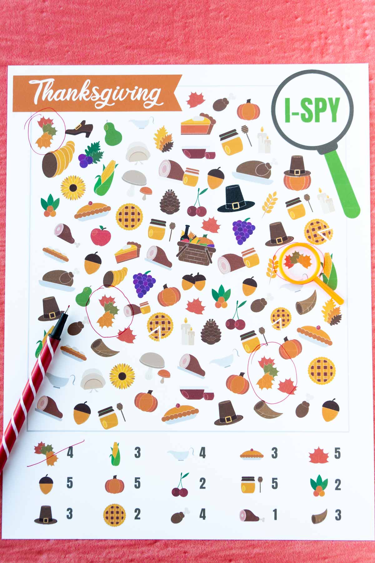 Thanksgiving I Spy Free Printable