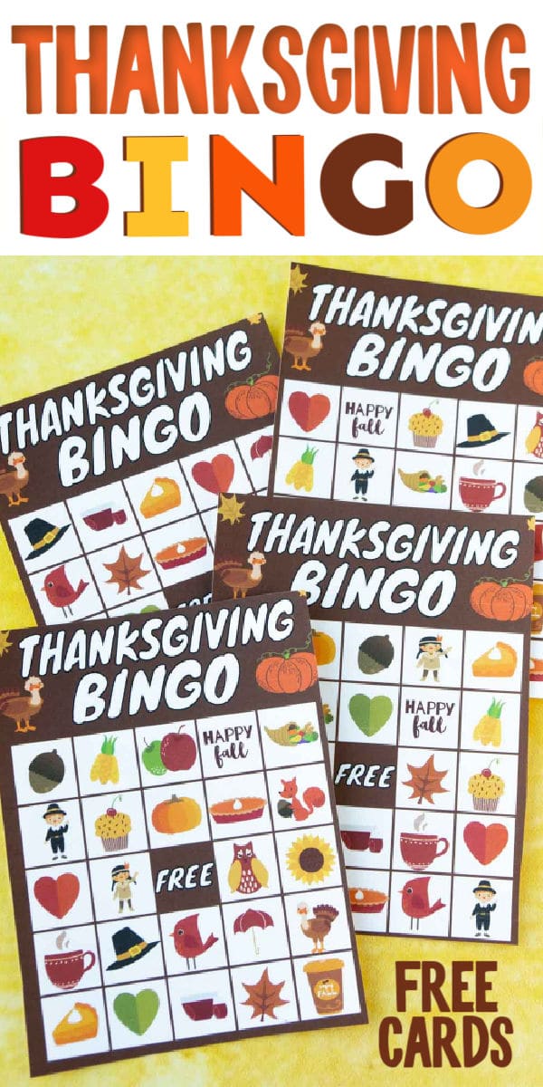 Free Printable Thanksgiving Bingo Game (20 Cards) - Play Party Plan