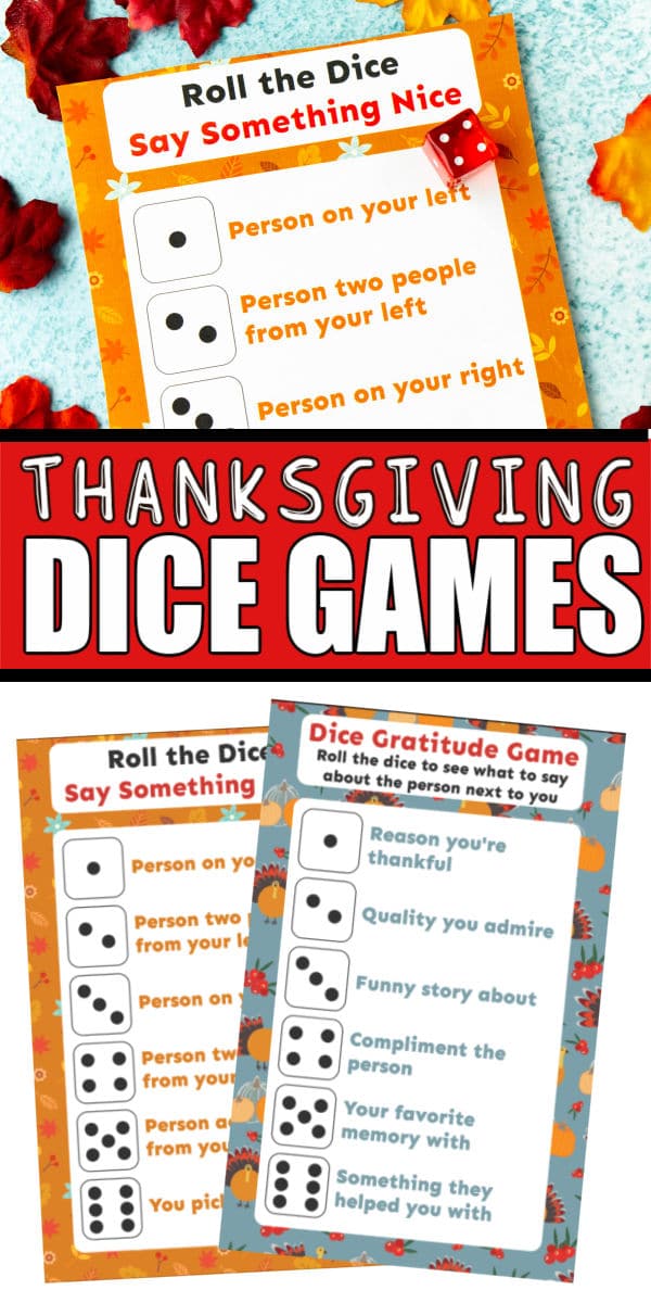 Free Printable Thanksgiving Dice Game - Play Party Plan