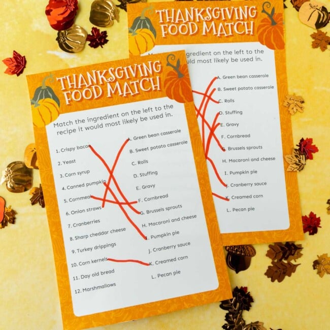 Free Printable Thanksgiving Matching Game - Play Party Plan