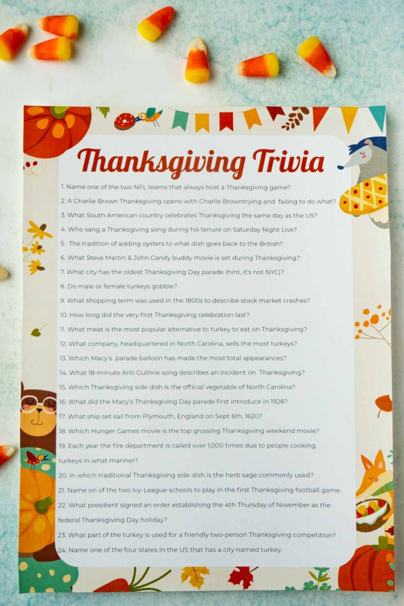 Free Printable Thanksgiving Trivia Questions Play Party Plan30