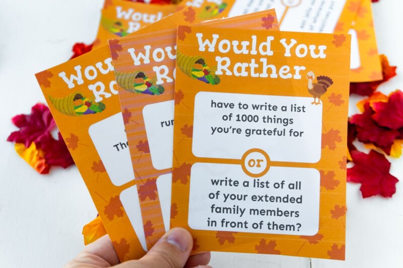 70 Fun Thanksgiving Would You Rather Questions (Free Printable)