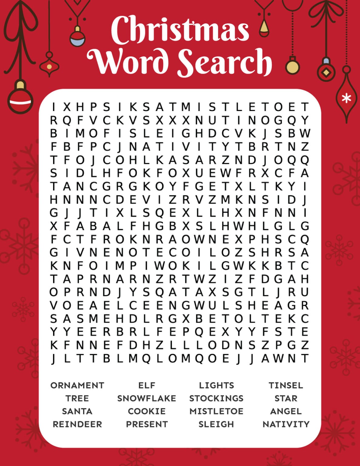Christmas Word Search {Free Printable } Play Party Plan