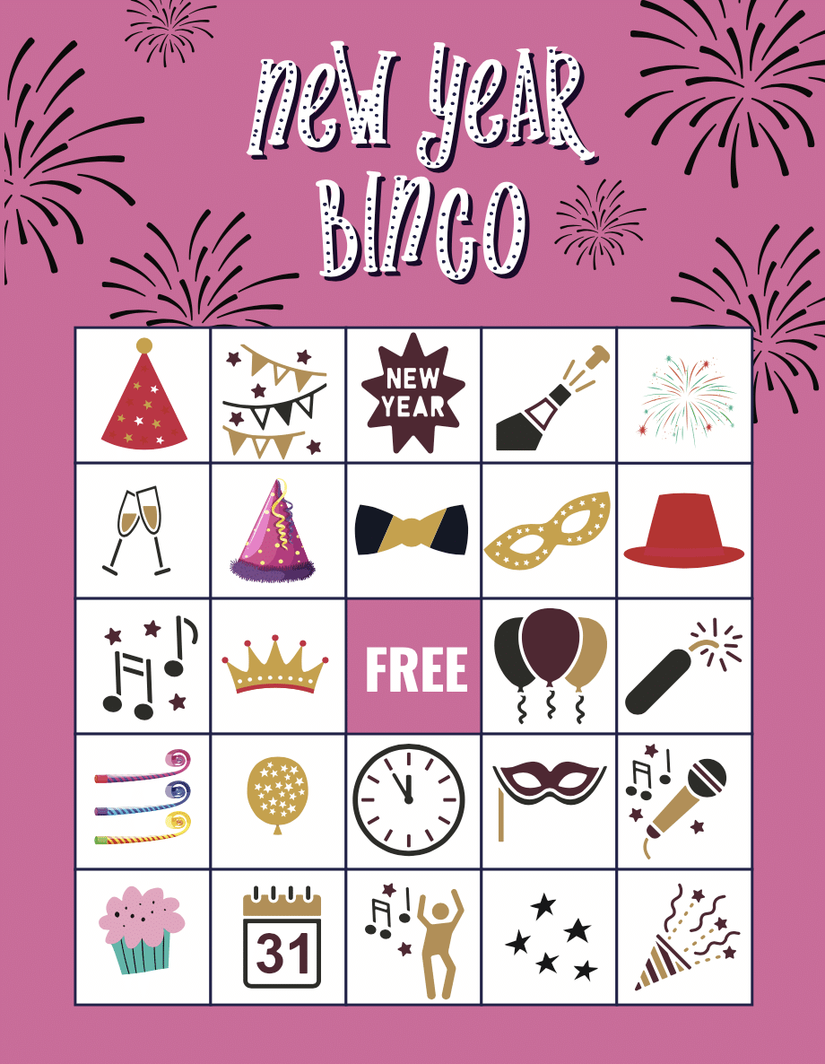 Free Printable New Years Eve Bingo Cards