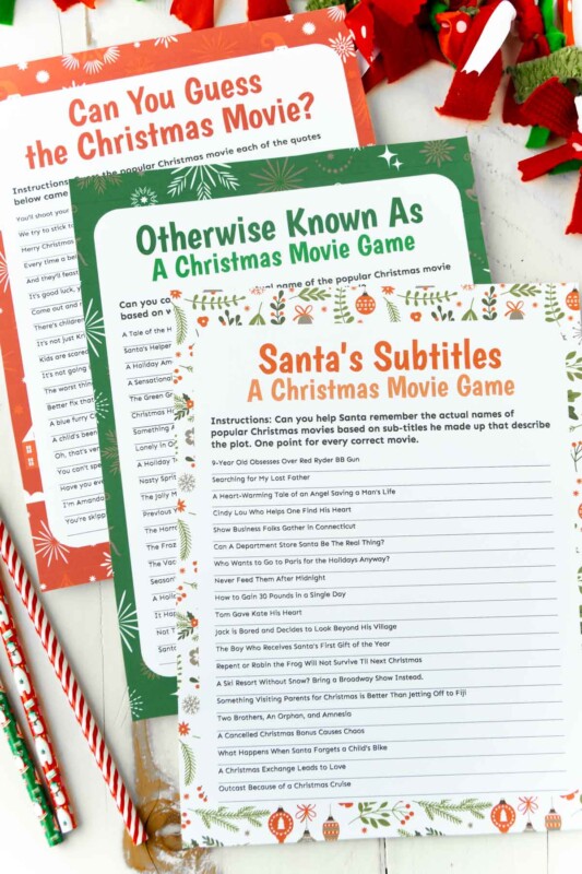 3 Christmas Movie Trivia Games {Free Printable} Play Party Plan