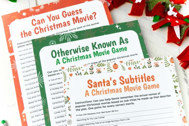 3 Christmas Movie Trivia Games {Free Printable} - Play Party Plan