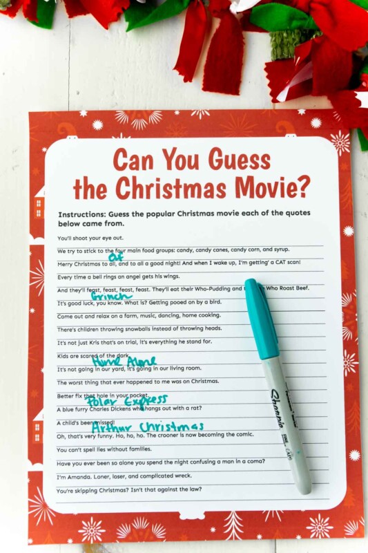 3 Christmas Movie Trivia Games {free Printable} - Play Party Plan