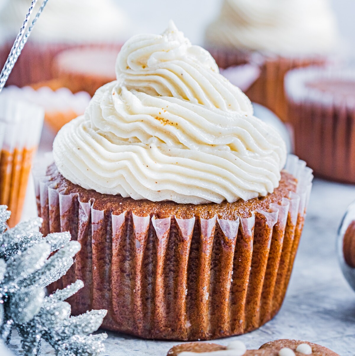 Gingerbread Cupcakes with Spiced Buttercream