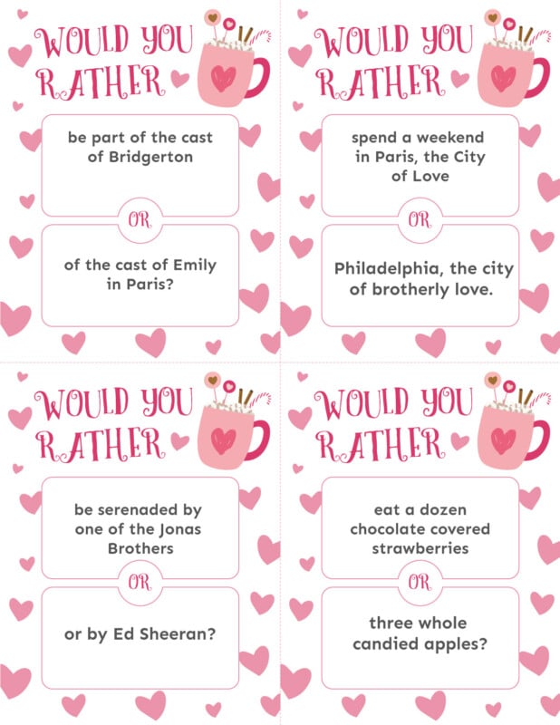 Would You Rather Printable Pdf 