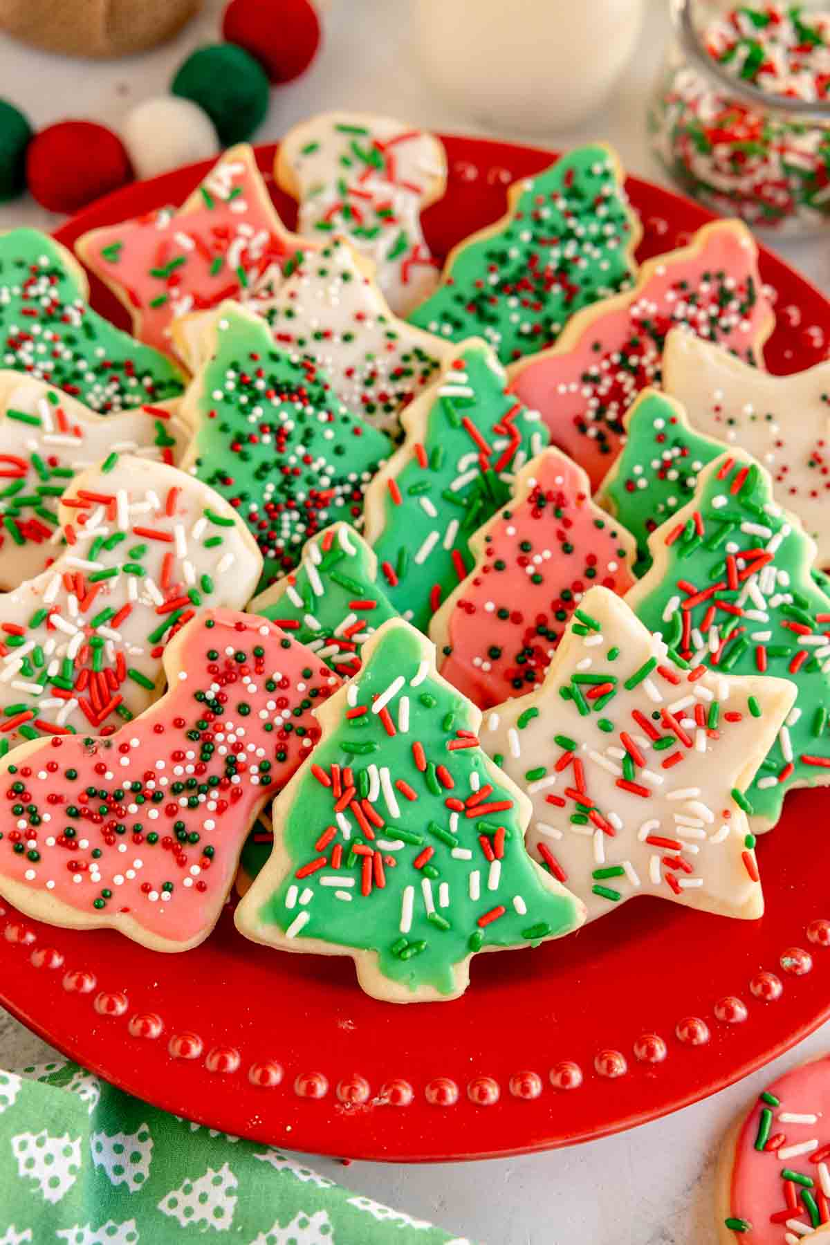 Christmas sugar cookies on a plate