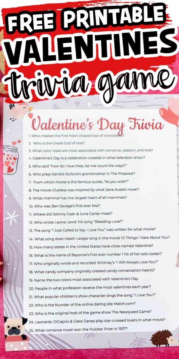 Valentines Day Trivia Questions {Free Printable!} Play Party Plan
