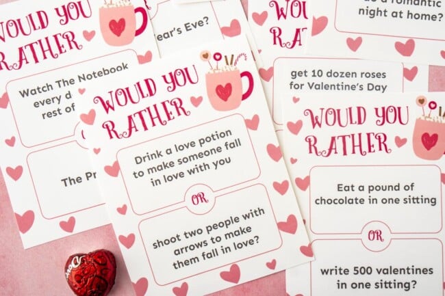 Free Printable Valentines Would You Rather Game - Play Party Plan