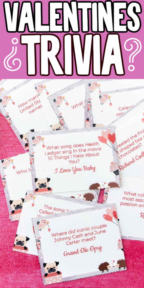 Free Printable Valentine's Day Trivia Game Play Party Plan