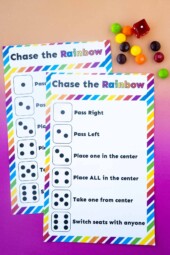 Printable Skittles Dice Game (Chase the Rainbow) - Play Party Plan