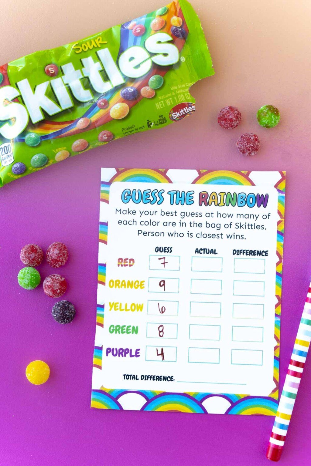 Free Printable Guess the Rainbow Game - Play Party Plan