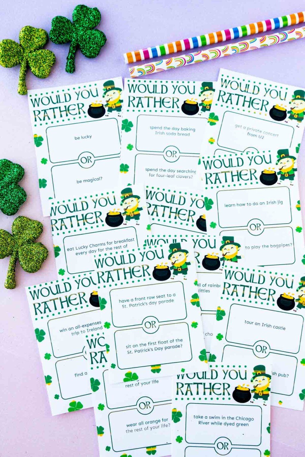 St. Patricks Day Would You Rather Questions - Play Party Plan