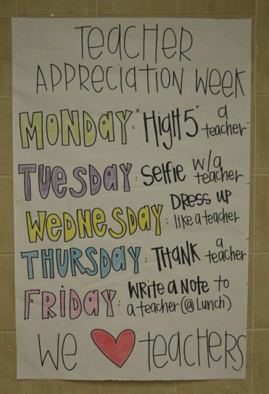 teacher appreciation week assignment