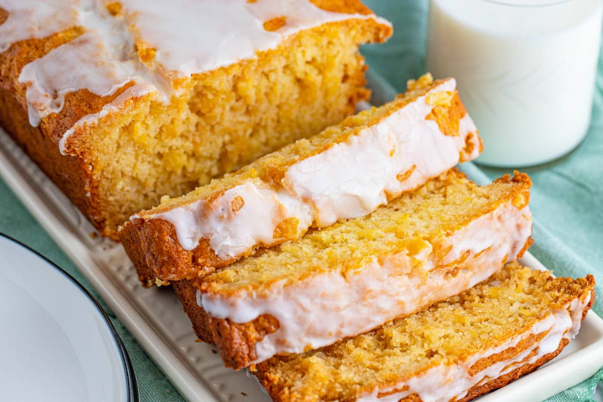 Easy Pineapple Bread Loaf with Pineapple Glaze - Play Party Plan