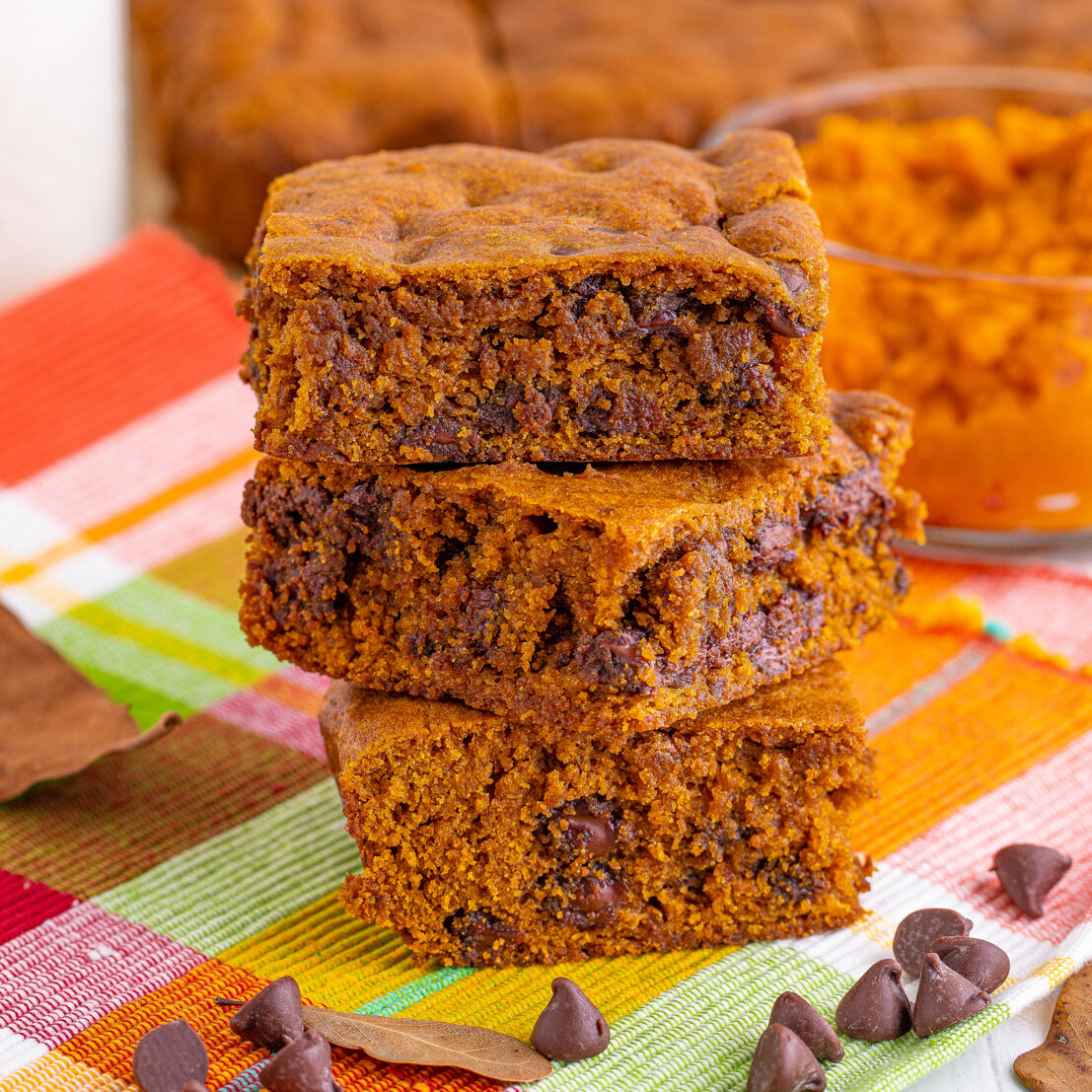 Easy Chocolate Chip Pumpkin Blondies