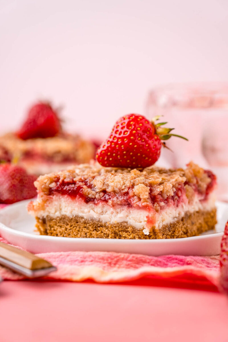 The Best Ever Strawberry Cheesecake Bars - Play Party Plan