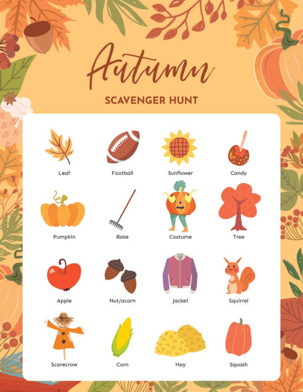 3 Fun Fall Scavenger Hunts (Free Printable) - Play Party Plan