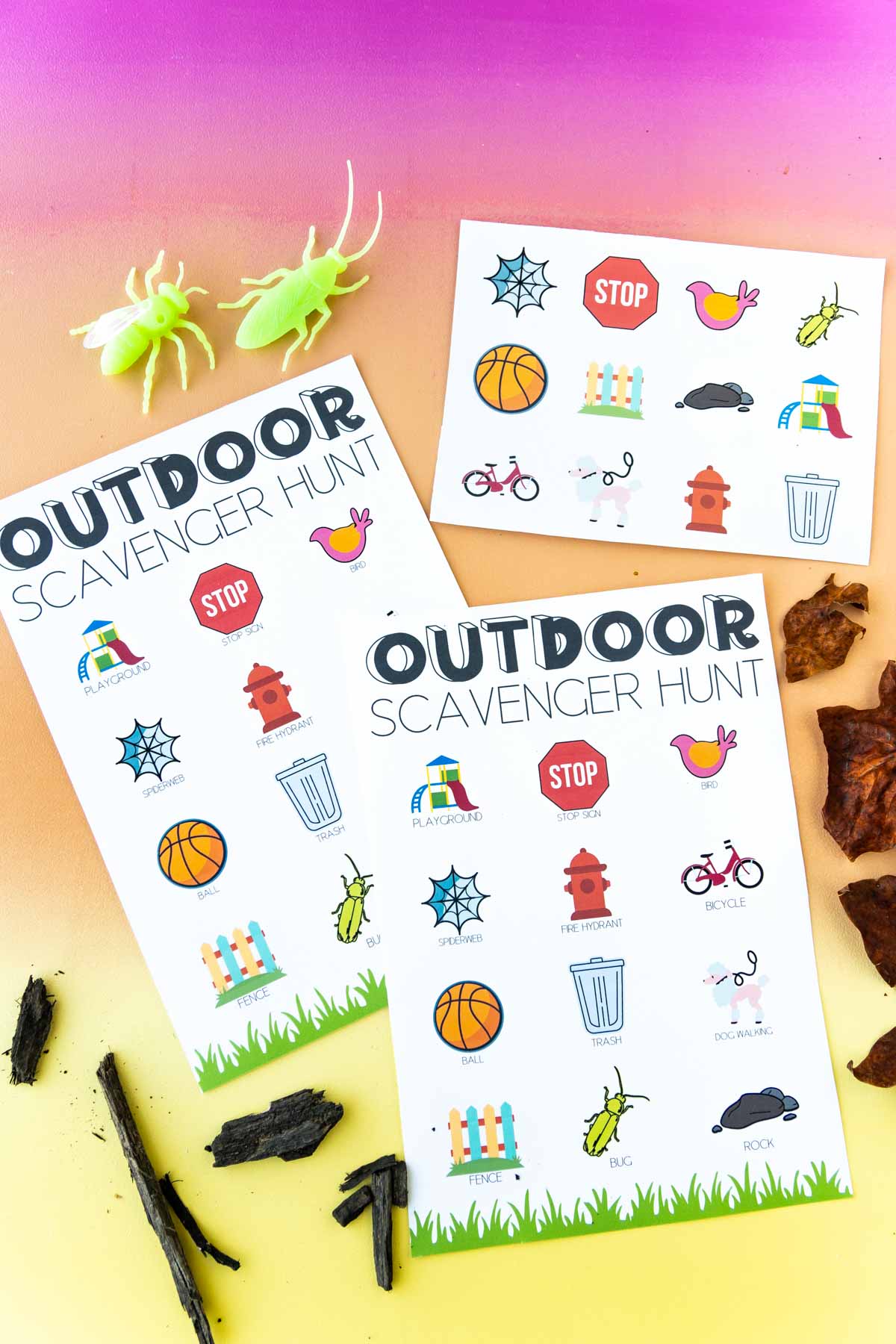 Outdoor Scavenger Hunt with Free Printable Stickers - 60